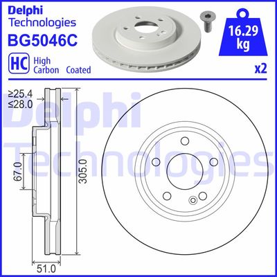 BG5046C DELPHI Тормозной диск