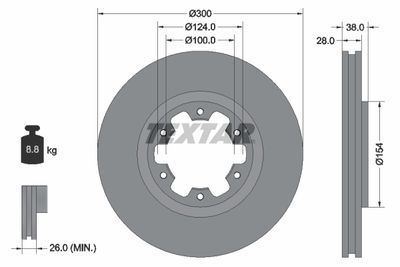 92109500 TEXTAR Тормозной диск