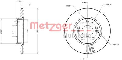 6110175 METZGER Тормозной диск