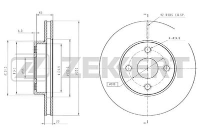 BS5777 ZEKKERT Тормозной диск