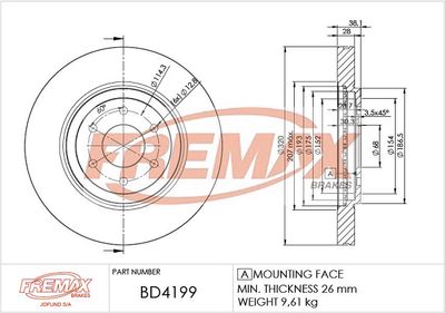 BD4199 FREMAX Тормозной диск