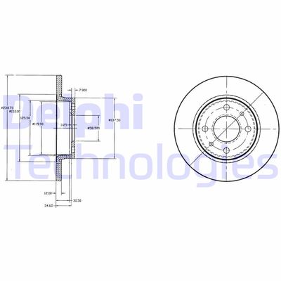 BG2466 DELPHI Тормозной диск