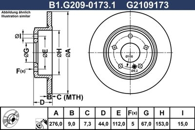 B1G20901731 GALFER Тормозной диск