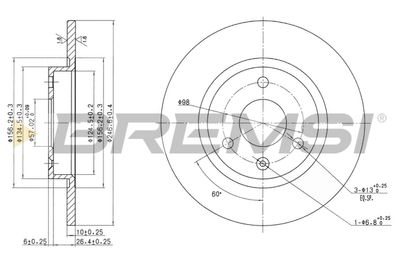 CD6316S BREMSI Тормозной диск