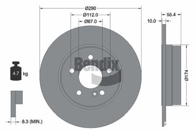 BDS1230 BENDIX Braking Тормозной диск