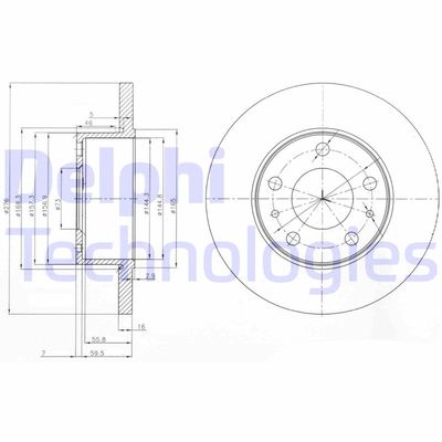 BG3751 DELPHI Тормозной диск