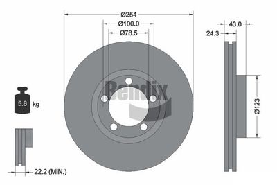 BDS1817 BENDIX Braking Тормозной диск