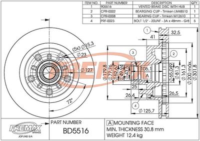 BD5516KT FREMAX Тормозной диск