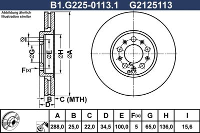 B1G22501131 GALFER Тормозной диск