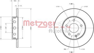 6110116 METZGER Тормозной диск