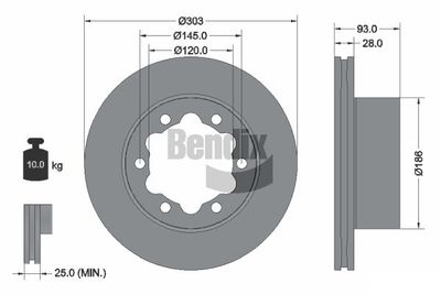 BDS1131 BENDIX Braking Тормозной диск