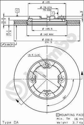 BS7897 BRECO Тормозной диск