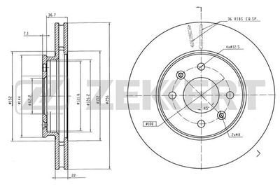 BS5276 ZEKKERT Тормозной диск