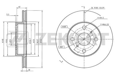 BS6056 ZEKKERT Тормозной диск