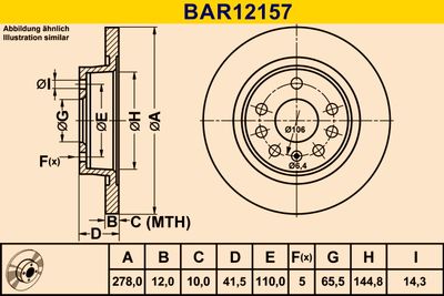 BAR12157 BARUM Тормозной диск