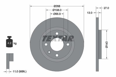 92089103 TEXTAR Тормозной диск