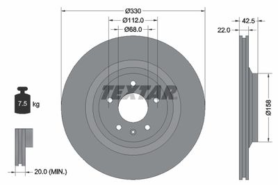 92160403 TEXTAR Тормозной диск