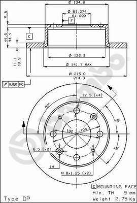 BS7258 BRECO Тормозной диск