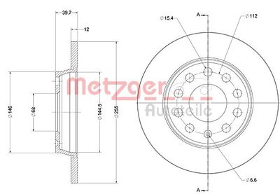 6110389 METZGER Тормозной диск