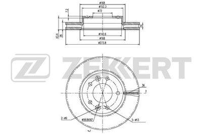 BS5691 ZEKKERT Тормозной диск