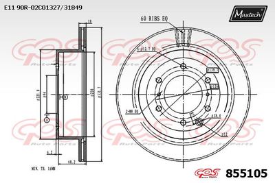 855105 MAXTECH Тормозной диск