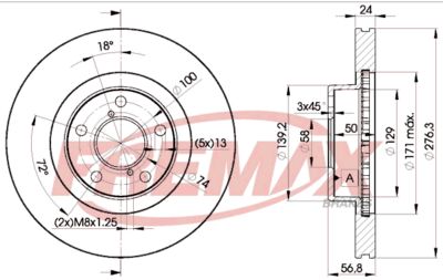 BD0033 FREMAX Тормозной диск