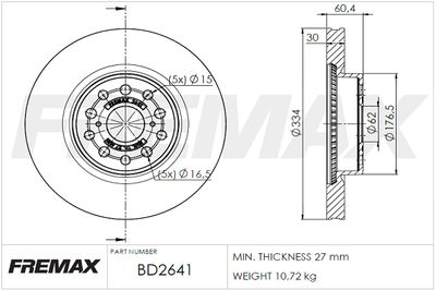 BD2641 FREMAX Тормозной диск