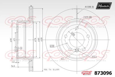 873096 MAXTECH Тормозной диск