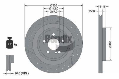 BDS1496HC BENDIX Braking Тормозной диск