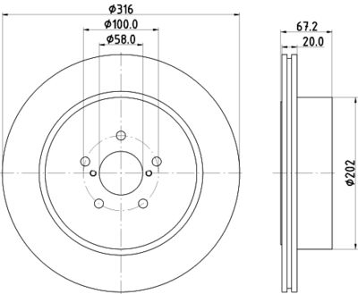 MDC1880 MINTEX Тормозной диск