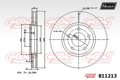 811213 MAXTECH Тормозной диск