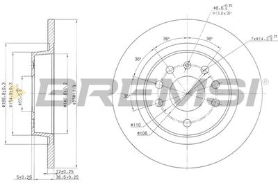 CD7288S BREMSI Тормозной диск