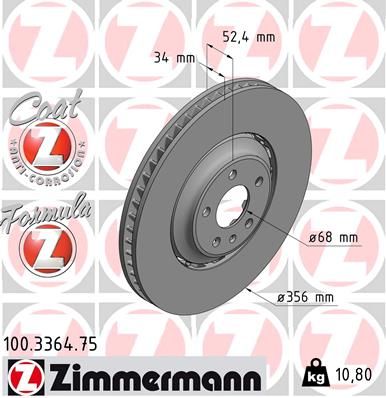 100336475 ZIMMERMANN Тормозной диск