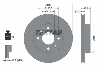 92049300 TEXTAR Тормозной диск