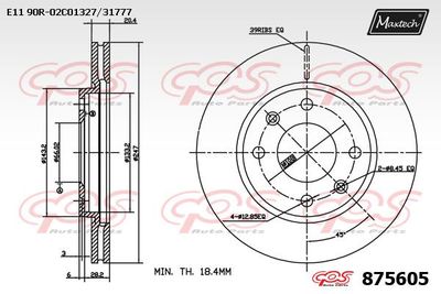 875605 MAXTECH Тормозной диск