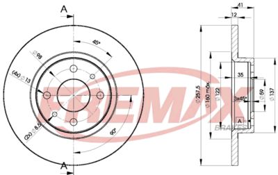 BD3466 FREMAX Тормозной диск