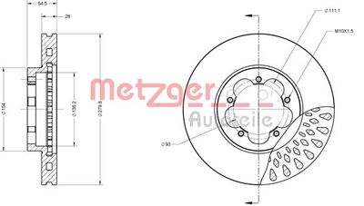 6110117 METZGER Тормозной диск