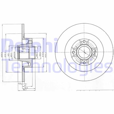 BG4044 DELPHI Тормозной диск