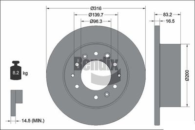 BDS2293 BENDIX Braking Тормозной диск