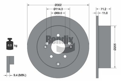 BDS1812 BENDIX Braking Тормозной диск