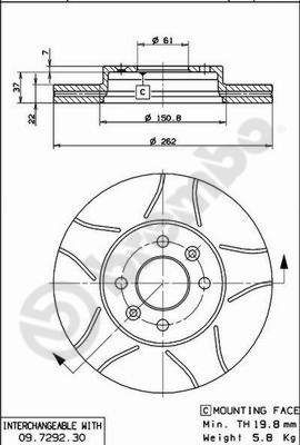 09729277 BREMBO Тормозной диск