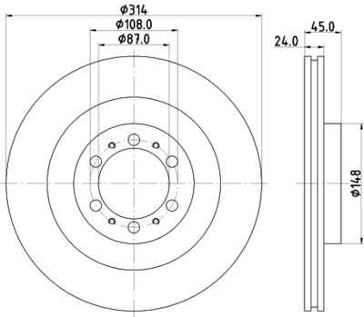 8DD355118741 HELLA Тормозной диск