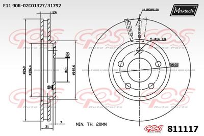 811117 MAXTECH Тормозной диск