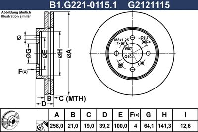 B1G22101151 GALFER Тормозной диск