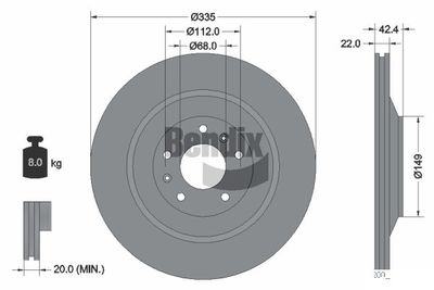 BDS1990HC BENDIX Braking Тормозной диск