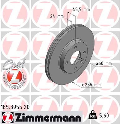 185395520 ZIMMERMANN Тормозной диск