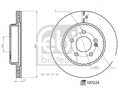 107224 FEBI BILSTEIN Тормозной диск