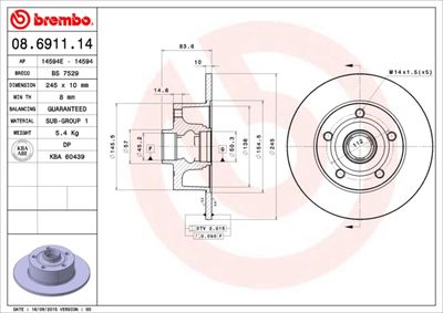 BS7529 BRECO Тормозной диск