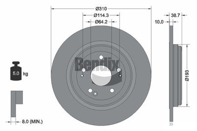 BDS2108 BENDIX Braking Тормозной диск