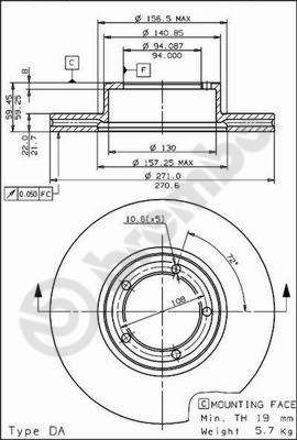 BS8127 BRECO Тормозной диск